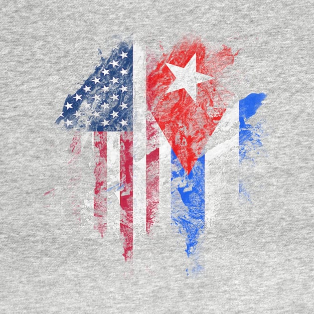 American and Cuban Flags Tee by pavelrmata